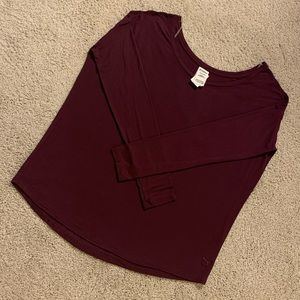 Burgundy long sleeve T-shirt